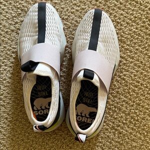 Sorel Black and White Mesh Slip-Ons